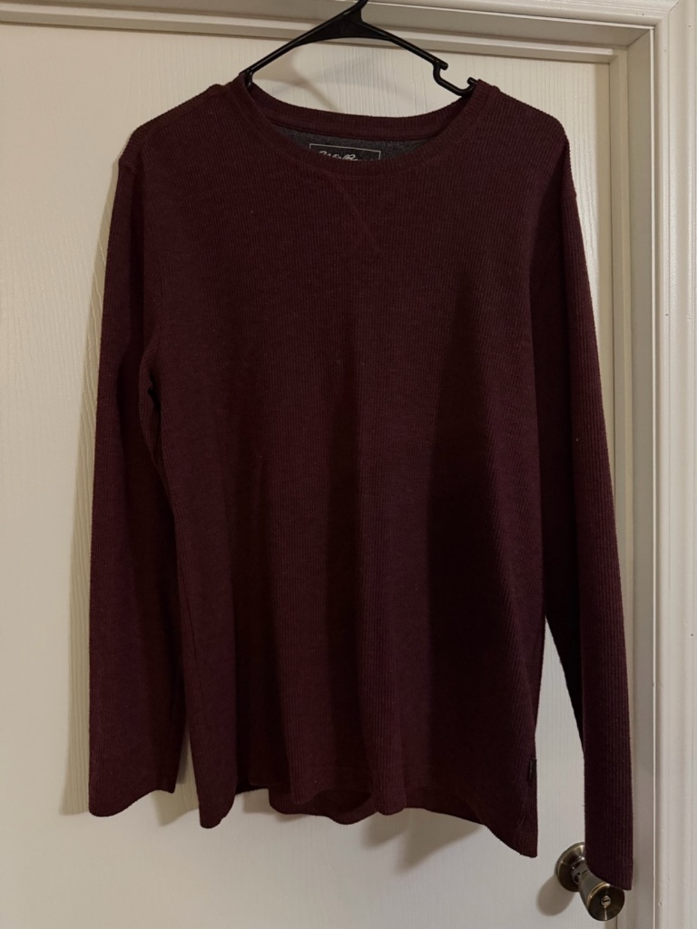 Eddie Bauer Ribbed Crewneck Top in Burgundy